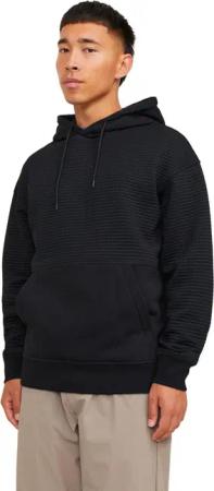 Jack & Jones Herren Hoodie Kapuzenpullover JCOBLACK STRUCTURE- Relaxed Fit