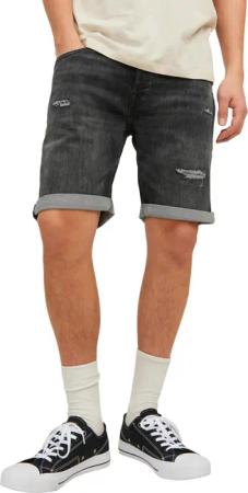 Jack & Jones Herren Jeans Short JJIRICK JJICON GE622- Regular Fit - Schwarz - Black Denim