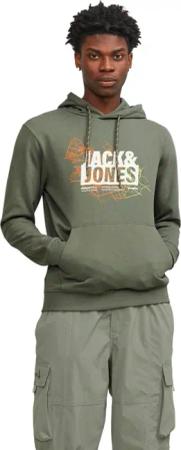 Jack & Jones Herren Kapuzenpullover Hoodie JCOMAP LOGO - Regular Fit