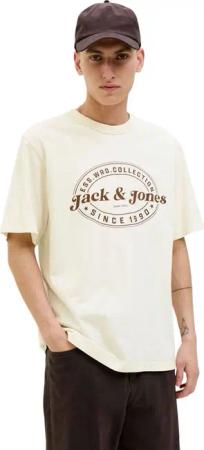 Jack & Jones Herren Rundhals T-Shirt JJEDOVER PRINT TEE SS CREW NECK - Relaxed Fit