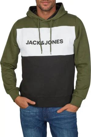 Jack & Jones Hoodie Herren mit Druck JWHLOGO BLOCKING Regular Fit