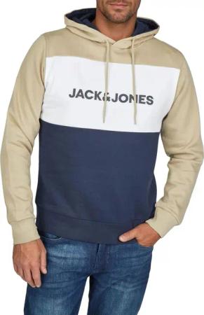 Jack & Jones Hoodie Herren mit Druck JWHLOGO BLOCKING Regular Fit