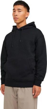 Jack & Jones Hoodie JCOBLACK STRUCTURE mit Stretch