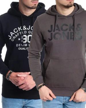 Jack & Jones Kapuzenpullover stilvolle Hoodies mit Logoprint (Spar Set, Doppelpack) Unifarbene Pullover mit flauschigem Innenfutter