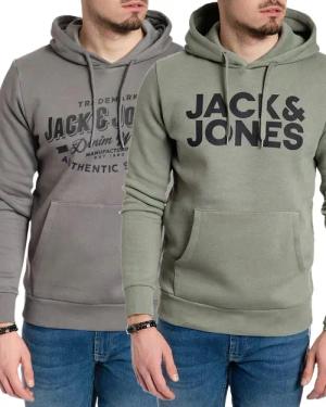 Jack & Jones Kapuzenpullover stilvolle Hoodies mit Logoprint (Spar Set, Doppelpack) Unifarbene Pullover mit flauschigem Innenfutter
