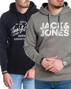 Jack & Jones Kapuzenpullover stilvolle Hoodies mit Logoprint (Spar Set, Doppelpack) Unifarbene Pullover mit flauschigem Innenfutter