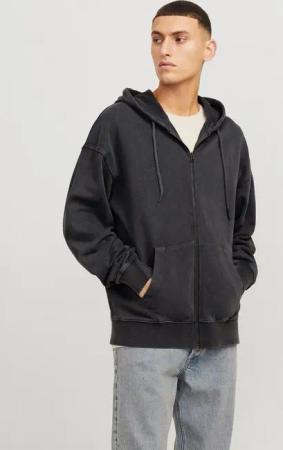 Jack & Jones Kapuzensweatjacke JJECHARGE Hoodie mit Kapuze, Kordelzug und Taschen unifarben, modisch, loose fit, Baumwolle, Kapuze