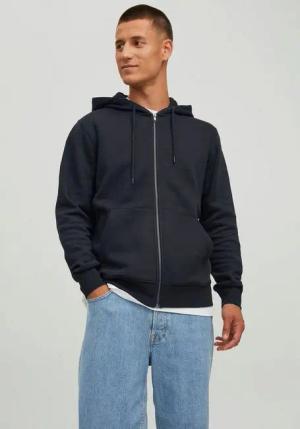 Jack & Jones Kapuzensweatjacke JJESTAR Basic Hoodie, Eingrifftaschen und angenehmem Materialmix Kapuze, regular fit, Baumwollmischung