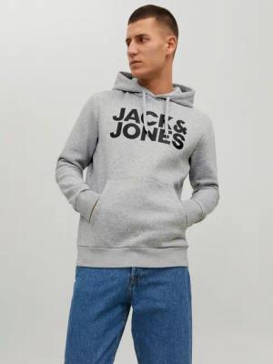 Jack & Jones Kapuzensweatshirt JJECORP Kapuze und Frontprint bedruckt, modisch, regular fit, Baumwollmischung, Rundhals