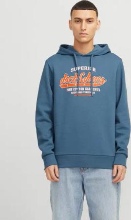 Jack & Jones Kapuzensweatshirt JJELOGO SWEAT HOOD 2 COL 24/25 NOOS mit Logo Print