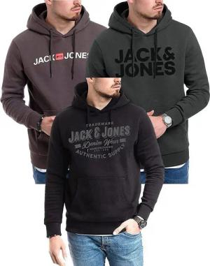 Jack & Jones Kapuzensweatshirt modische Hoodies mit Logoprint (Spar-Set, 3er Pack) Unifarbene Pullover mit flauschigem Innenfutter