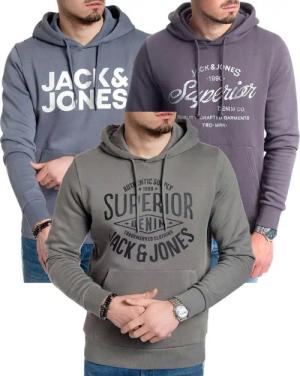 Jack & Jones Kapuzensweatshirt modische Hoodies mit Logoprint (Spar-Set, 3er Pack) Unifarbene Pullover mit flauschigem Innenfutter