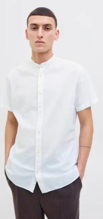 Jack & Jones Kurzarmhemd "JJESUMMER BAND SHIRT SS SN" mit Bandkragen