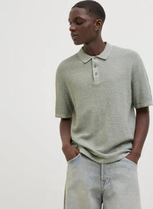 Jack & Jones Kurzarmpullover JJEGEORGE KNIT POLO SS SN mit Polo Kragen