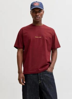 Jack & Jones Kurzarmshirt JORNORREBRO EMB TEE SS CREW NECK NOOS mit Logo Print