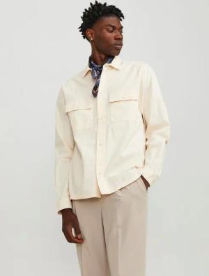 Jack & Jones Langarmhemd JJEVENICE LINEN BLEND OVERSHIRT LS SN