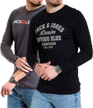 Jack & Jones Langarmshirt basic Shirt mit Printdruck im 2er Set