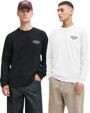 Jack & Jones Langarmshirt (Spar-Set, 2er-Pack) basic Regular Shirt mit Printdruck im 2er Set