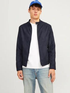 Jack & Jones Lederimitatjacke "JJEDYLAN CLEAN JACKET NOOS" ohne Kapuze mit Bandkargen