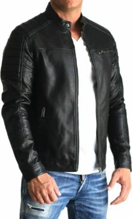 Jack & Jones Lederjacke stilvolle Bikerjacke aus Kunstleder Zeitlose Kunstlederjacke für die Übergangsjahreszeit