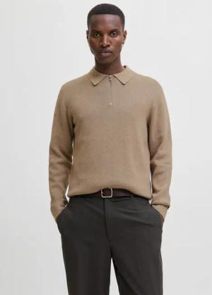 Jack & Jones Polokragenpullover JPRBLAMILANO STITCH KNIT ZIP POLO SN