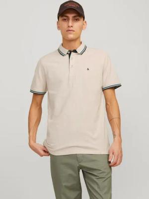 Jack & Jones Poloshirt JJEPAULOS POLO SS NOOS mit Logo Stickerei