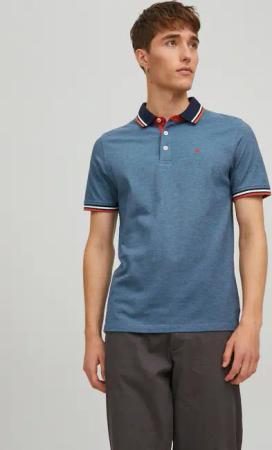 Jack & Jones Poloshirt "JJEPAULOS Poloshirt mit klassischem Kragen und figurbetonter Form" Logostickerei, modisch, schmal, Baumwolle, Polokragen