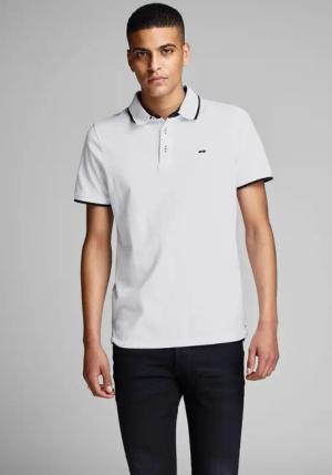 Jack & Jones Poloshirt "JJEPAULOS Poloshirt mit klassischem Kragen und figurbetonter Form" Logostickerei, modisch, schmal, Baumwolle, Polokragen