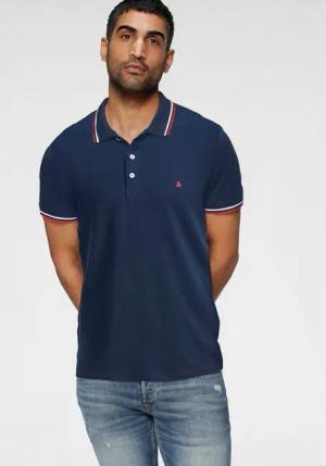 Jack & Jones Poloshirt JJEPAULOS Poloshirt mit klassischem Kragen und figurbetonter Form Logostickerei, modisch, schmal, Baumwolle, Polokragen