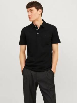 Jack & Jones Poloshirt JJEPAULOS Poloshirt mit klassischem Kragen und figurbetonter Form Logostickerei, modisch, schmal, Baumwolle, Polokragen