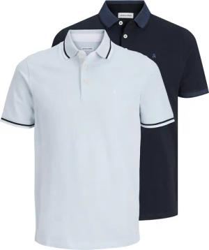 Jack & Jones Poloshirt "JJEPAULOS Slim Fit, sportlich-elegant, mit Stickerei und Knopfleiste" Packung, 2 tlg. Baumwolle, slim fit