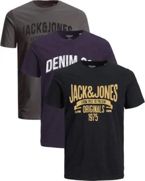 Jack & Jones Print-Shirt Bequemes Slimfit Shirt (Spar-Set, 3er-Pack) in Unifarbe mit Print