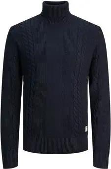 Jack & Jones  Pullover 12242944 GRID CABLE ROLL-NAVY BLAZER