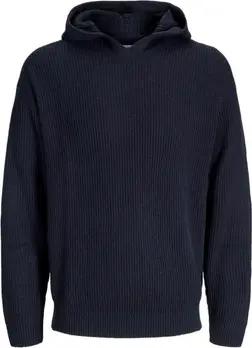 Jack & Jones  Pullover 12278921 JJPANEL KNIT HOODIE-SKY CAPTAIN