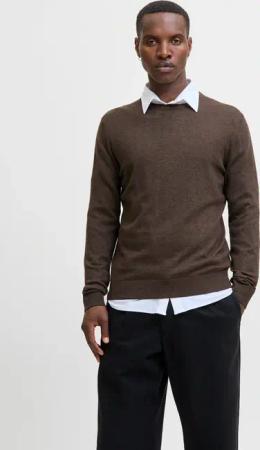 Jack & Jones Rundhalspullover "JJEEMIL KNIT CREW NECK NOOS" Baumwollmischung, regular fit