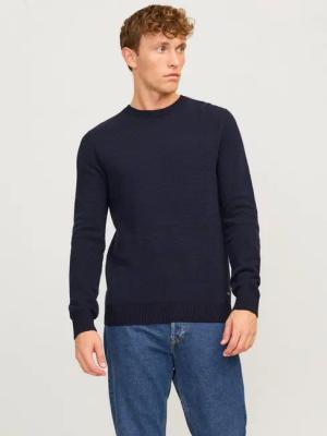 Jack & Jones Rundhalspullover JJEGLOBE KNIT CREW NECK NOOS in Strick Optik
