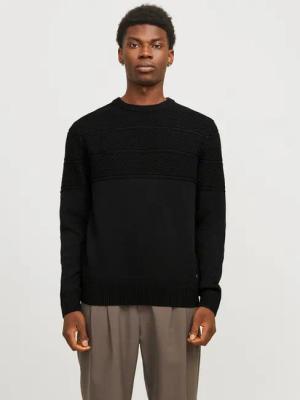 Jack & Jones Rundhalspullover JJJERRY KNIT CREW NECK AW24 mit Struktur