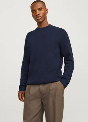 Jack & Jones Rundhalspullover JPRBLAMARK MERINO KNIT CREW NECK LN Wolle, regular fit