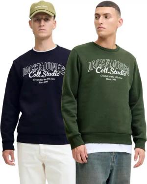 Jack & Jones Rundhalspullover (Spar-Set, 2er Pack) mit angeregter Innenseite, in Regular Fit