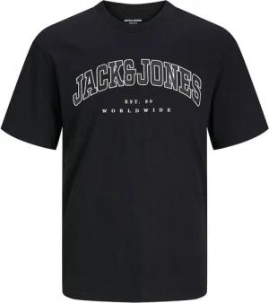 Jack & Jones Rundhalsshirt Jack&Jones XXL T-Shirt schwarz JJECALEB VARSITY