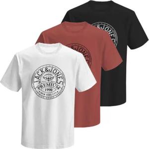 Jack & Jones Rundhalsshirt JPRBLUZACK SS TEE FST 3PK MP (Packung, 3-tlg)