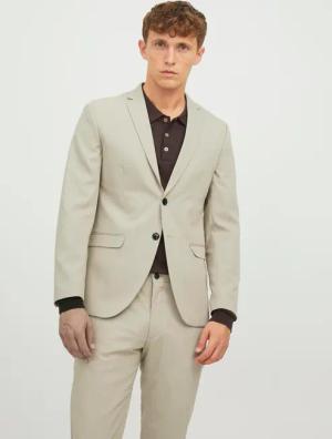 Jack & Jones Sakko "JPRFRANCO Blazer mit 2-Knopf-Form und extra schmalem Schnitt" unifarben, modisch, slim fit, Kunstfaser