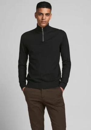 Jack & Jones Strickpullover EMIL KNIT HALF ZIP mit kurzem Reißverschluss im Troyer-Look