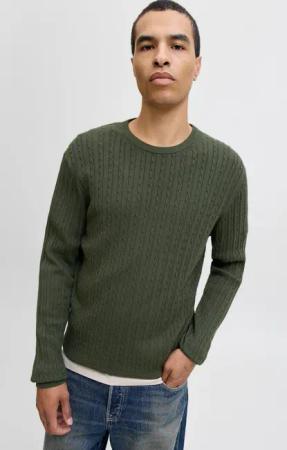 Jack & Jones Strickpullover "JJEEMIL KNIT CABLE CREW NECK NOOS"