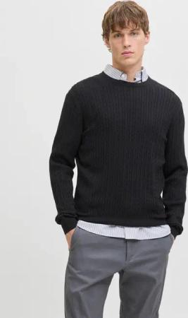 Jack & Jones Strickpullover "JJEEMIL KNIT CABLE CREW NECK NOOS"