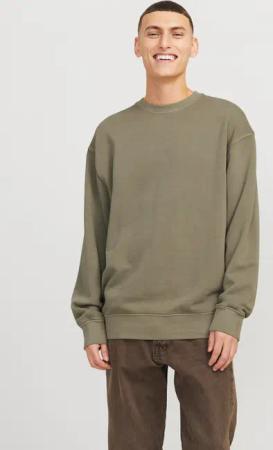 Jack & Jones Sweatshirt "JJECHARGE FADED SWEAT CREW NECK NOOS", mit Rippbündchen