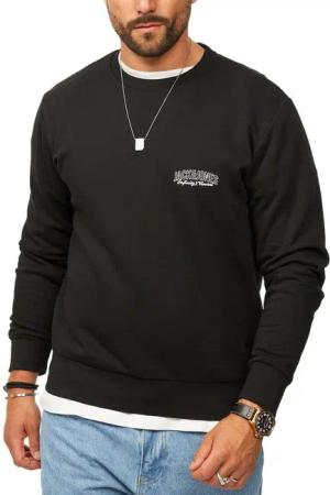 Jack & Jones Sweatshirt Rundhalspullover als Crew Neck im Regular Fit Herren Pullover mit Logopatch