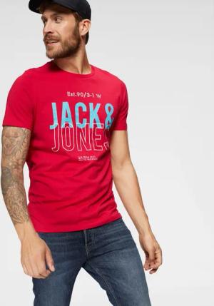 Jack & Jones T-Shirt "JCOKOMPO Kurzarm-Design mit Print und optimaler Passform" Print, modisch, regular fit, Baumwolle, Rundhals