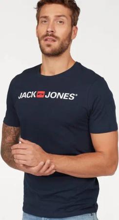 Jack & Jones T-Shirt JJECORP mit Print, vielseitig kombinierbar für den Alltag Logodruck, modisch, regular fit, Baumwolle, Rundhals
