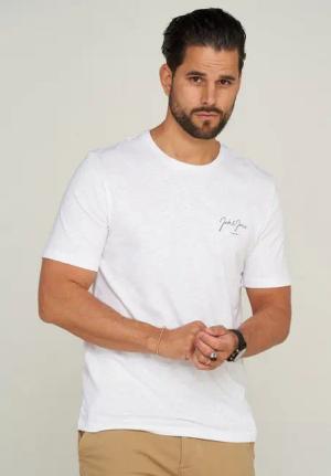 Jack & Jones T-Shirt JJSANCHEZ TEE SS CREW NECK Zeitloses Baumwollshirt mit Print Kurzarm Shirt mit Rundhals